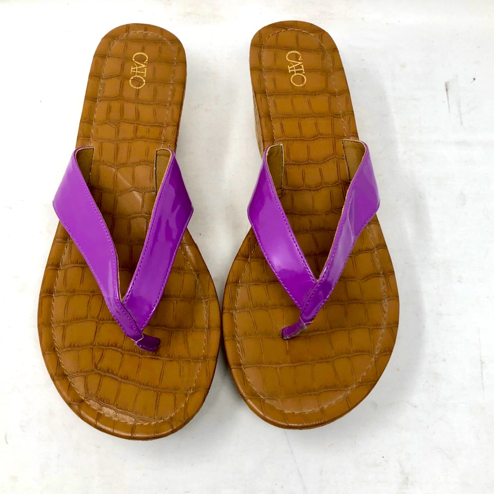 NWT Women’s Wedge Purple Strap Sandals Size 10